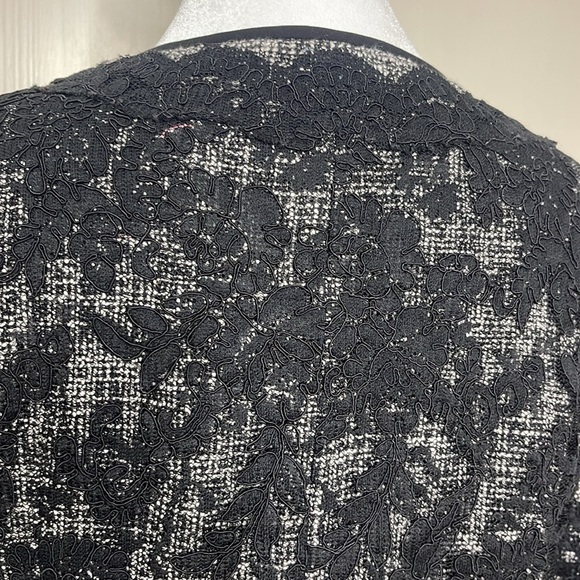 CARLISLE Vintage Women’s Black Tweed Lace Button Blazer Size 8 Boxy Elegant - Picture 8 of 13